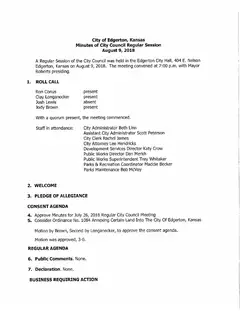 First page of the minutes